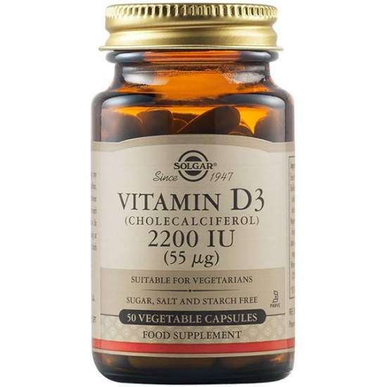 Solgar Vitamin D3 2200IU Veg. Caps, Συμπλήρωμα Διατροφής 50 Φυτικές Κάψουλες Solgar Vitamin D3 2200IU Veg. Caps, Συμπλήρωμα Διατροφής 50 Φυτικές Κάψουλες