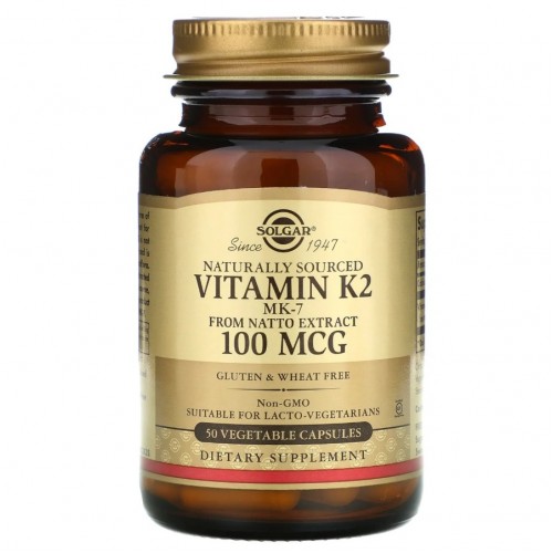 Solgar Vitamin K2 100μg, Συμπλήρωμα Διατροφής 50 Φυτικές Κάψουλες Solgar Vitamin K2 100μg, Συμπλήρωμα Διατροφής 50 Φυτικές Κάψουλες