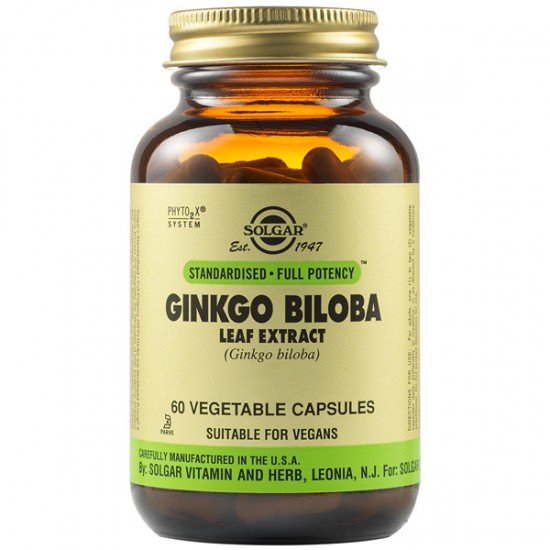 Solgar Ginkgo Biloba Leaf Extract Veg. Caps, Συμπλήρωμα Διατροφής 60 Φυτοκάψουλες