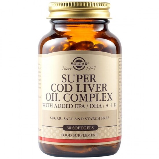 Solgar Super Cod Liver Oil Complex, Συμπλήρωμα Διατροφής 60 Μαλακές Κάψουλες Solgar Super Cod Liver Oil Complex, Συμπλήρωμα Διατροφής 60 Μαλακές Κάψουλες