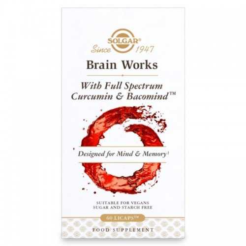 Solgar Brain Works with Full Spectrum Curcumin & Bacomind 60 Lipcaps Solgar Brain Works with Full Spectrum Curcumin & Bacomind 60 Lipcaps