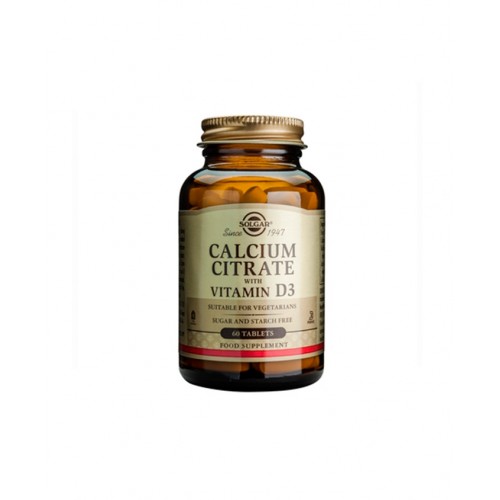 Solgar Calcium Citrate with Vitamin D, 60Tabs. Καλή υγεία οστών και δοντιών