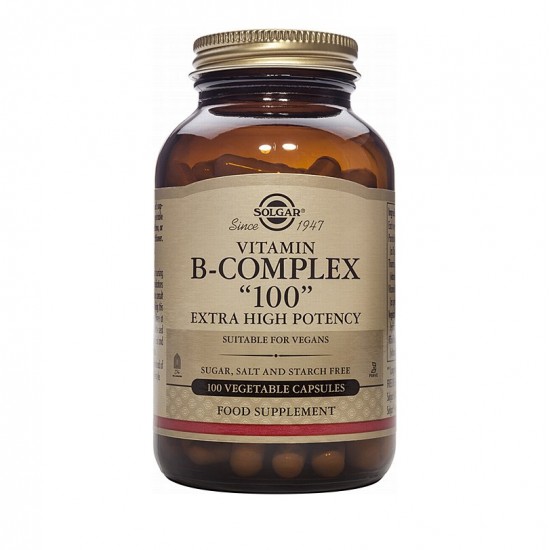 Solgar Formula B-Complex 100, 100Veg.Caps. Συμβάλλει στην ομαλή λειτουργία του νευρικού συστήματος Solgar Formula B-Complex 100, 100Veg.Caps. Συμβάλλει στην ομαλή λειτουργία του νευρικού συστήματος