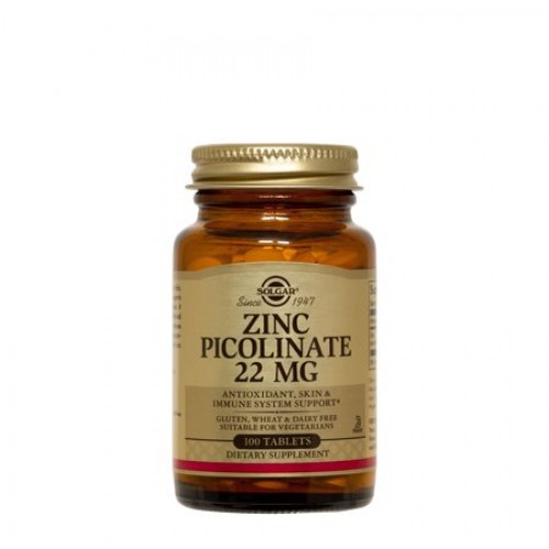 Solgar Zinc Picolinate 22mg Στοιχειακός Ψευδάργυρος Σε Πικολινική Μορφή 100tabs Solgar Zinc Picolinate 22mg Στοιχειακός Ψευδάργυρος Σε Πικολινική Μορφή 100tabs