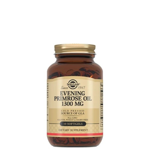 Solgar Evening Primrose oil 1300mg 30Softgels. Βοηθά στην αντιμετώπιση των προεμμηνορροϊκών συμπτωμάτων Solgar Evening Primrose oil 1300mg 30Softgels. Βοηθά στην αντιμετώπιση των προεμμηνορροϊκών συμπτωμάτων