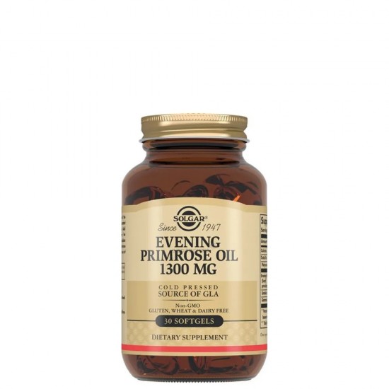 Solgar Evening Primrose oil 1300mg 30Softgels. Βοηθά στην αντιμετώπιση των προεμμηνορροϊκών συμπτωμάτων Solgar Evening Primrose oil 1300mg 30Softgels. Βοηθά στην αντιμετώπιση των προεμμηνορροϊκών συμπτωμάτων