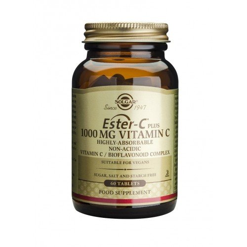 Solgar Ester C 1000mg 60tabs. Απορροφάται 4 φορές περισσότερο, ενεργοποιείται 2 φορές γρηγορότερα