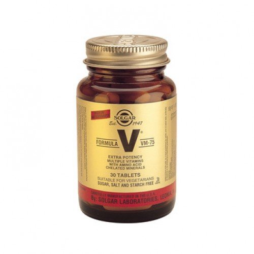 Solgar Formula VM-75 Veg Caps/ Tabs, Συμπλήρωμα Διατροφής Υψηλής Ισχύος, Ισορροπημένη Φόρμουλα Βιταμινών και Μετάλλων 30 Ταμπλέτες