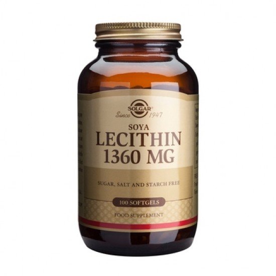Solgar Lecithin 1360mg Softgels, 100 Μαλακές Κάψουλες Solgar Lecithin 1360mg Softgels, 100 Μαλακές Κάψουλες