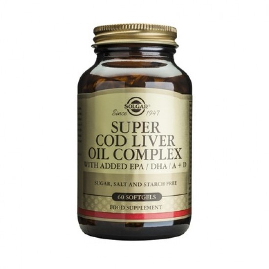 Solgar Super Cod Liver Oil Complex, Συμπλήρωμα Διατροφής 60 Μαλακές Κάψουλες