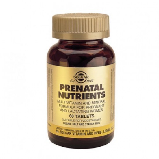 Solgar Prenatal Nutrients Πολυβιταμίνη για Γυναίκες Ιδανική κατά την Περίοδο της Εγκυμοσύνης & του Θηλασμού 60 Tablets
