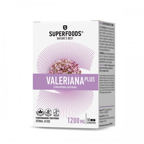 Superfoods Valeriana Plus, Συμπλήρωμα Διατροφής 50 Κάψουλες Superfoods Valeriana Plus, Συμπλήρωμα Διατροφής 50 Κάψουλες