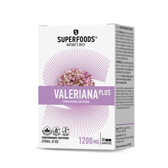 Superfoods Valeriana Plus, Συμπλήρωμα Διατροφής 50 Κάψουλες