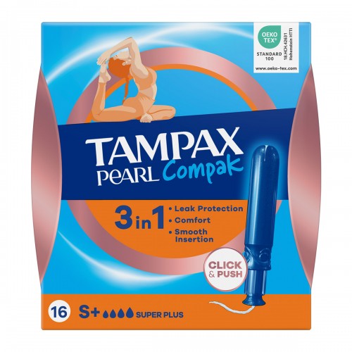Tampax Compak Pearl Super Plus 3 in1 Ταμπόν με Απλικατέρ για Πολύ Μεγάλη Ροή 16τμχ Tampax Compak Pearl Super Plus 3 in1 Ταμπόν με Απλικατέρ για Πολύ Μεγάλη Ροή 16τμχ