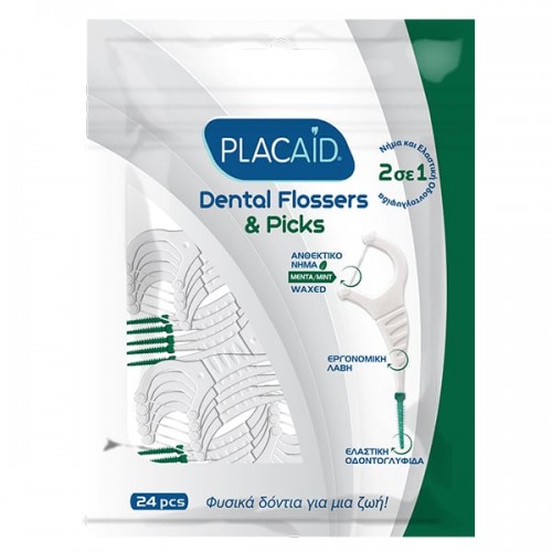 Plac Aid Dental Flosser & Picks Οδοντικό Νήμα με Λαβή & Γεύση Μέντας 24τεμ Plac Aid Dental Flosser & Picks Οδοντικό Νήμα με Λαβή & Γεύση Μέντας 24τεμ