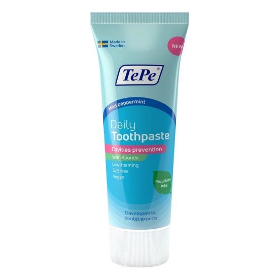 Tepe Daily Toothpaste Ήπια Οδοντόκρεμα με Φθόριο 1450ppm, Για Ενήλικες και Παιδιά από 7 ετών, 75ml