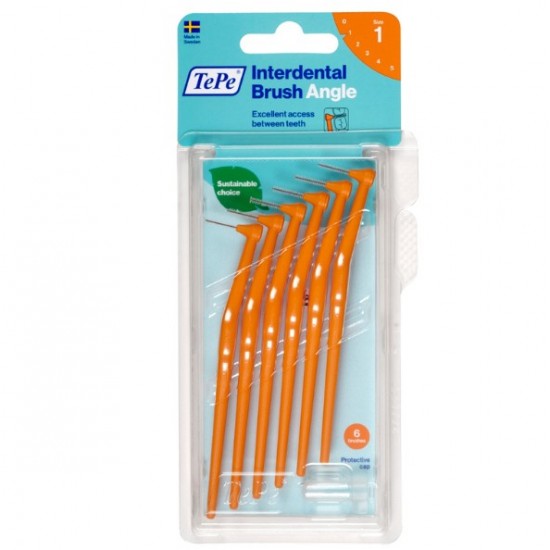 Tepe Angle 0,45mm Size 1, Μεσοδόντια Βουρτσάκια 6τμχ, Πορτοκαλί Tepe Angle 0,45mm Size 1, Μεσοδόντια Βουρτσάκια 6τμχ, Πορτοκαλί