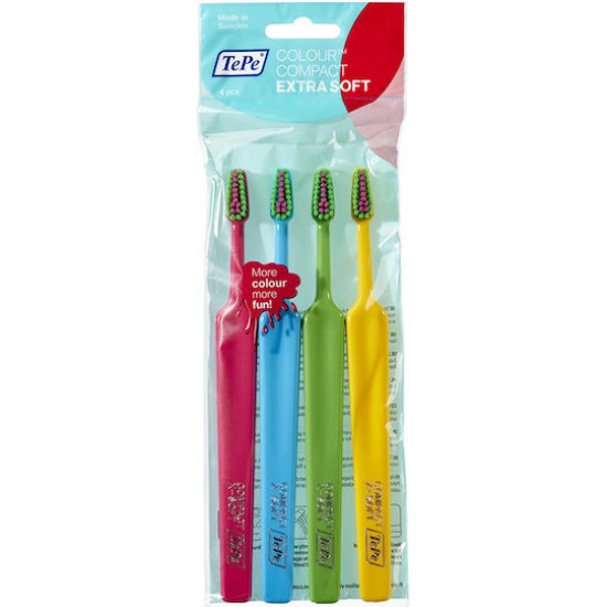Tepe Colour Compact Extra Soft Οδοντόβουρτσες 4 Τεμάχια