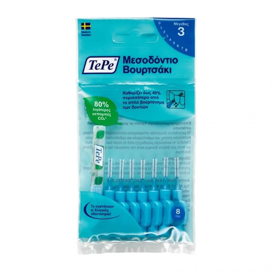 Tepe Μεσοδόντια Βουρτσάκια 8τμχ 0,60mm Size 3, Μπλε Tepe Μεσοδόντια Βουρτσάκια 8τμχ 0,60mm Size 3, Μπλε