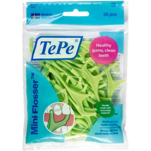 Tepe Good Mini Flosser Οδοντικό Νήμα με Λαβή σε Πράσινο Χρώμα 36τεμ Tepe Good Mini Flosser Οδοντικό Νήμα με Λαβή σε Πράσινο Χρώμα 36τεμ