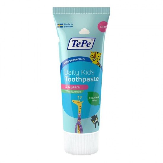 Tepe Daily Kids Toothpaste Ήπια Οδοντόκρεμα με Φθόριο 1000ppm, Για Παιδιά από 3-6 ετών, 75ml