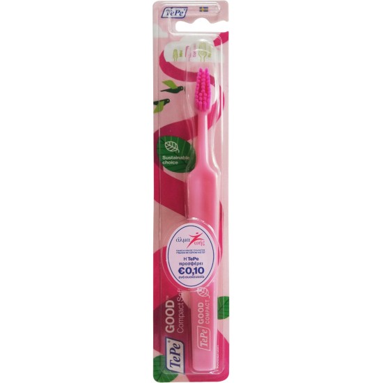 Tepe Good Compact Soft Οδοντόβουρτσα, Χρώμα Ροζ 1 Τεμάχιο