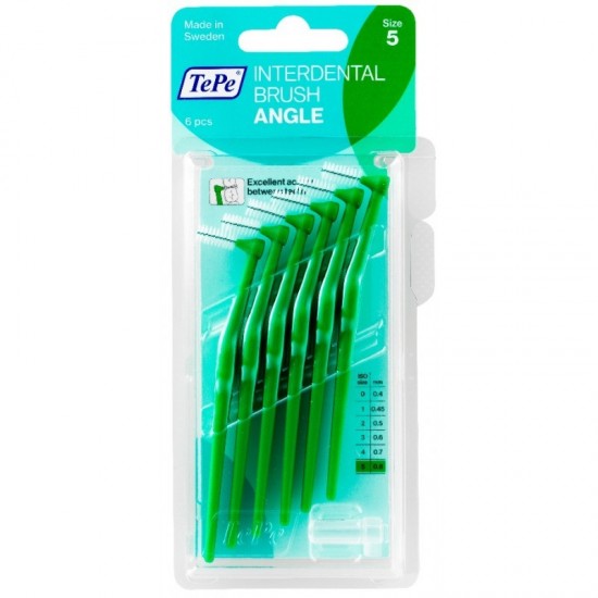 Tepe  Angle 0,80mm Size 5, Μεσοδόντια Βουρτσάκια 6τμχ, Πράσινο