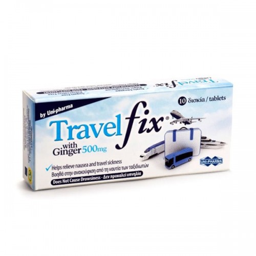 Travelfix 10 tablets, With Ginger 500mg Travelfix 10 tablets, With Ginger 500mg