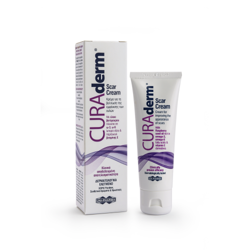 Curaderm Scar Cream 50ml. Κρέμα για τη βελτίωση της εμφάνισης των ουλών