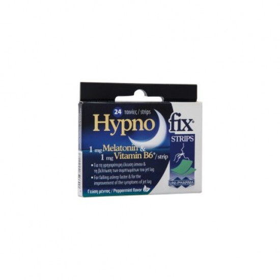 Hypno Fix Strips Συμπλήρωμα διατροφής με μελατονίνη, 24 ταινίες