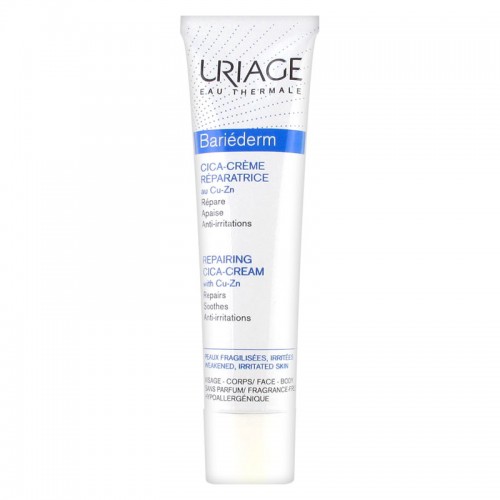 Uriage Bariederm Cica-Creme Reparatrice CU-Zn, Επανορθωτική Κρέμα για Ευαίσθητες Επιδερμίδες 40ml Uriage Bariederm Cica-Creme Reparatrice CU-Zn, Επανορθωτική Κρέμα για Ευαίσθητες Επιδερμίδες 40ml