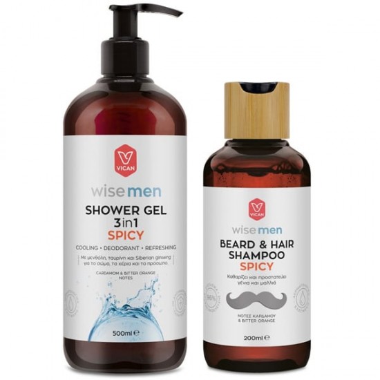 Vican Promo Wise Men Spicy Αφρόλουτρο 3σε1 500ml & Δώρο Spicy Σαμπουάν για Μαλλιά & Γενειάδα 200ml Vican Promo Wise Men Spicy Αφρόλουτρο 3σε1 500ml & Δώρο Spicy Σαμπουάν για Μαλλιά & Γενειάδα 200ml