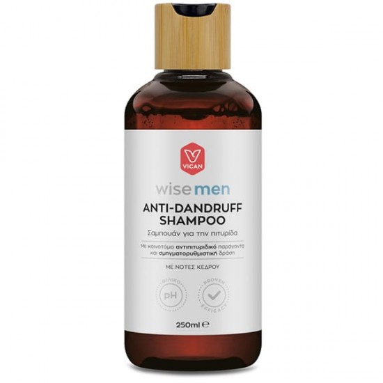 Vican Wise Men Anti-Dandruff Shampoo Ανδρικό Σαμπουάν για την Πιτυρίδα με Νότες Κέδρου 250ml