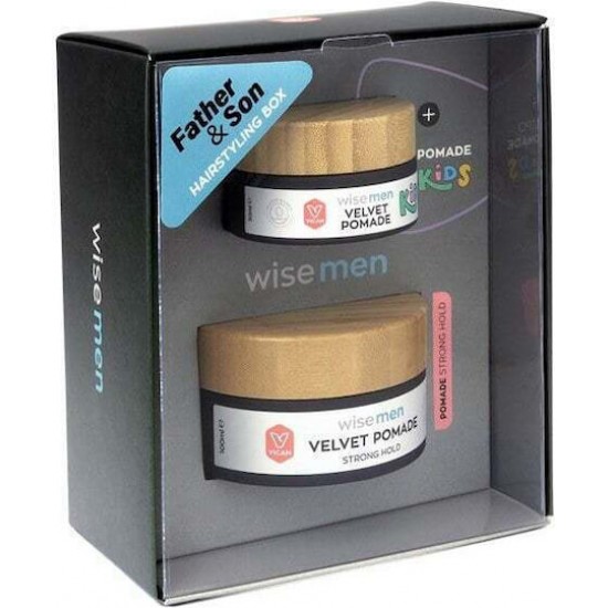 Vican Promo Wise Men Father & Son Hairstyling Hair Velvet Pomade Strong Hold Aνδρική Πομάδα 100ml & Δώρο Kids Velvet Pomade Παιδική Πομάδα 30ml Vican Promo Wise Men Father & Son Hairstyling Hair Velvet Pomade Strong Hold Aνδρική Πομάδα 100ml & Δώρο Kids Velvet Pomade Παιδική Πομάδα 30ml