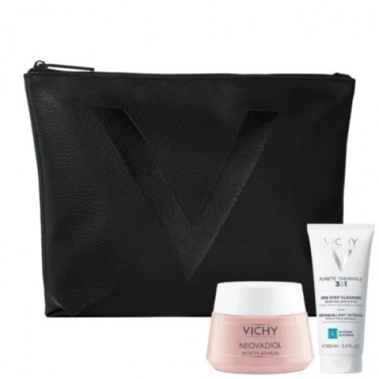 Vichy Promo Neovadiol Rose Platinium Αντιρυτιδική Κρέμα Ημέρας 50ml & Purete Thermal Γαλάκτωμα Καθαρισμού 3 Σε 1 100ml & Δερμάτινο Νεσεσέρ