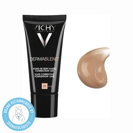 Vichy Dermablend Fluide 25 Nude, Διορθωτικό Make-up με Εύπλαστη Υφή SPF35 30ml