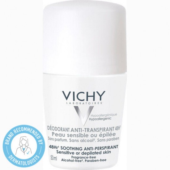 Vichy Deodorant Anti-Transpirante 48h Αποσμητικό για Ευαίσθητες Επιδερμίδες 50ml Vichy Deodorant Anti-Transpirante 48h Αποσμητικό για Ευαίσθητες Επιδερμίδες 50ml
