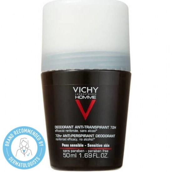 Vichy Homme Deodorant Anti-Transpirant Roll-On 72h,  Αποσμητικό κατά της Εφίδρωσης  50ml