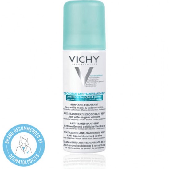 Vichy Deodorant 48h Anti-marks Aerosol, Αποσμητικό Spray Κατά των Σημαδιών 125ml Vichy Deodorant 48h Anti-marks Aerosol, Αποσμητικό Spray Κατά των Σημαδιών 125ml