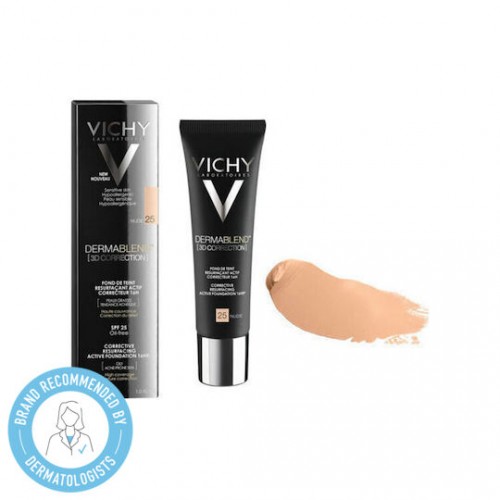 Vichy Dermablend 3D Correction 25 Nude, Make up Ενεργής Διόρθωσης 16ωρών, Επιδερμίδα με Τάση Ακμής SPF25 30ml Vichy Dermablend 3D Correction 25 Nude, Make up Ενεργής Διόρθωσης 16ωρών, Επιδερμίδα με Τάση Ακμής SPF25 30ml