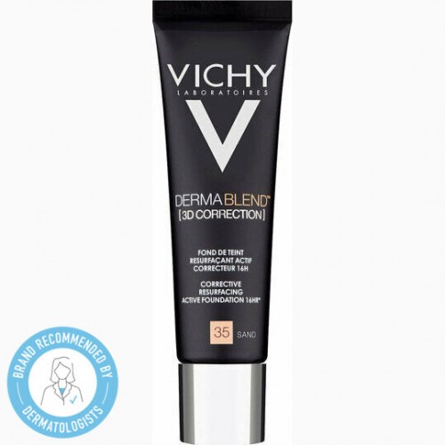 Vichy Dermablend 3D Correction 35 Sand, Make up Ενεργής Διόρθωσης 16ωρών SPF25 30ml Vichy Dermablend 3D Correction 35 Sand, Make up Ενεργής Διόρθωσης 16ωρών SPF25 30ml