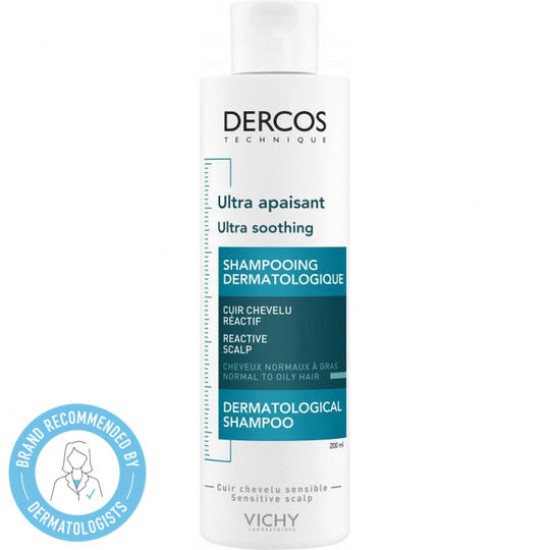 Vichy Dercos Ultra Soothing Καταπραϋντικό Σαμπουάν για Κανονικά - Λιπαρά Μαλλιά, 200ml