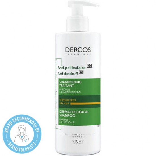 Vichy Dercos Anti Dandruff Shampoo DS 390ml Αντιπυτιριδικό Σαμπουάν για Ξηρά Μαλλιά