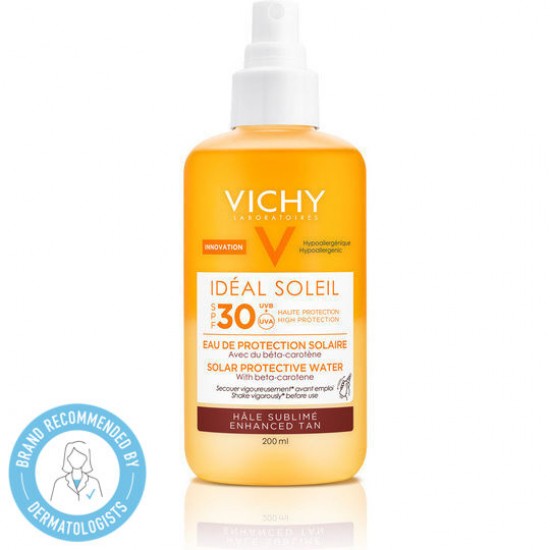 Vichy Capital Soleil SPF30 Νερό Προστασίας Από τον Ήλιο με Βήτα Καροτίνη, Λαμπερό Μαύρισμα 200ml
