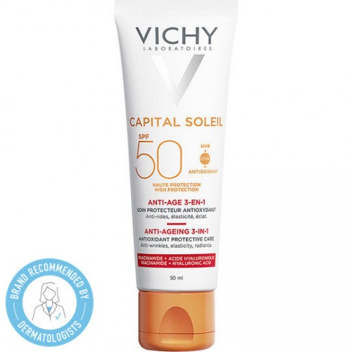 Vichy Capital Soleil Αντηλιακό Κατά των ρυτίδων 3-σε-1 SPF50 50ml Vichy Capital Soleil Αντηλιακό Κατά των ρυτίδων 3-σε-1 SPF50 50ml