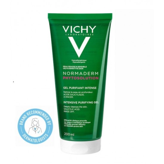 Vichy Normaderm Phytosolution Gel Καθαρισμού Προσώπου για Λιπαρές επιδερμίδες με Τάση Ακμής 200ml