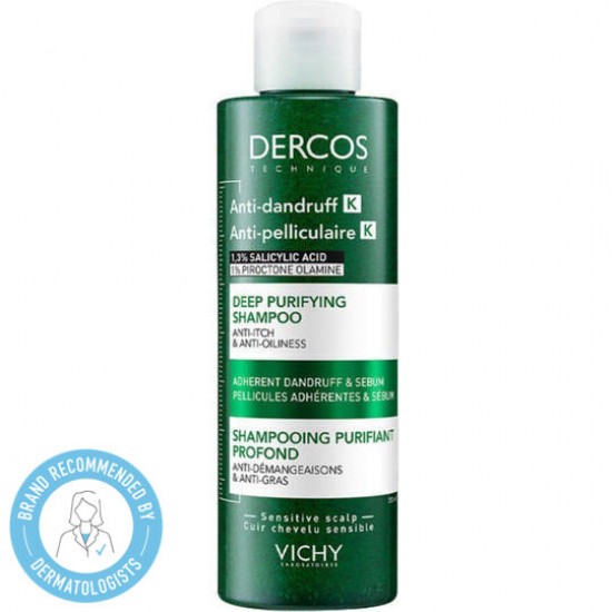Vichy Dercos Anti-Dandruff K Deep Purifying Shampoo Κατά της Επίμονης Πιτυρίδας & της Λιπαρότητας 250ml Vichy Dercos Anti-Dandruff K Deep Purifying Shampoo Κατά της Επίμονης Πιτυρίδας & της Λιπαρότητας 250ml
