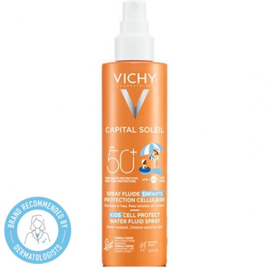 Vichy Capital Soleil Cell Protect Water Fluid Spray SPF50+, Παιδικό Αντηλιακό Spray 200ml