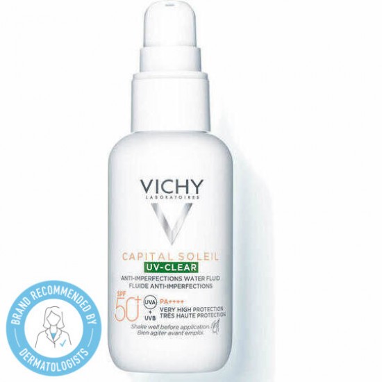 Vichy Capital Soleil UV-Clear SPF50+ Λεπτόρρευστο Αντηλιακό κατά των Ατελειών 40ml