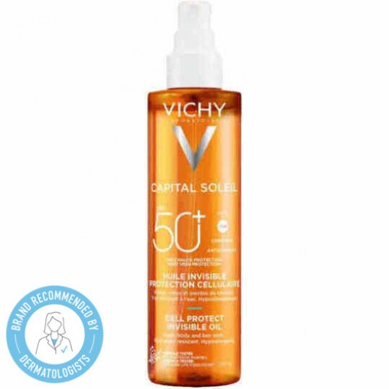 Vichy Capital Soleil Cell Protect Invisible Αδιάβροχο Αντηλιακό Λάδι Προσώπου και Σώματος SPF50 σε Spray 200ml Vichy Capital Soleil Cell Protect Invisible Αδιάβροχο Αντηλιακό Λάδι Προσώπου και Σώματος SPF50 σε Spray 200ml